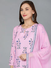 Women Polyester Floral Printed Kurta Trousers